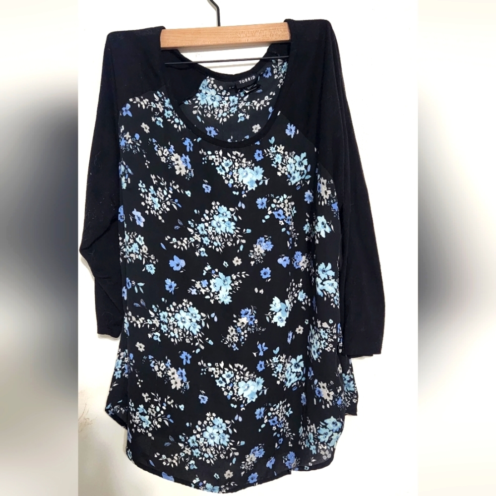 Torrid Chiffon baseball tee
